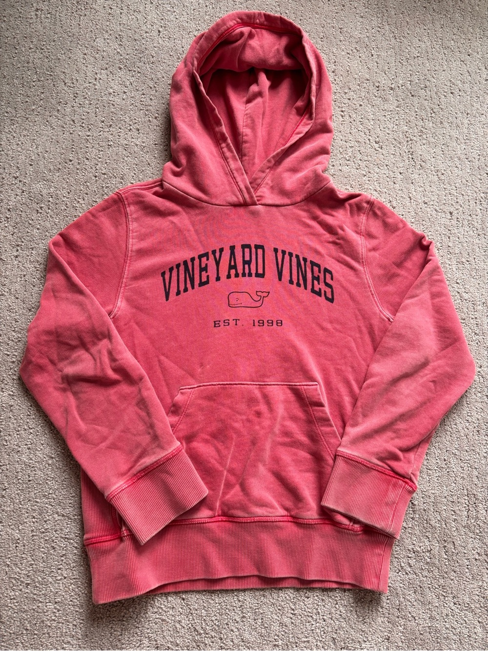 Vineyard Vines Kids Pink Pullover Hoodie with Whale Logo